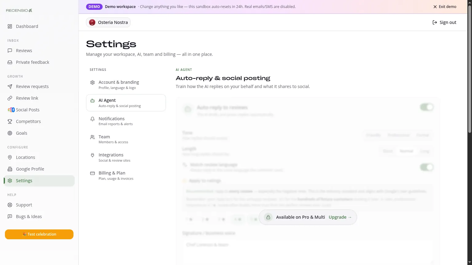 AI Agent, auto-reply to reviews