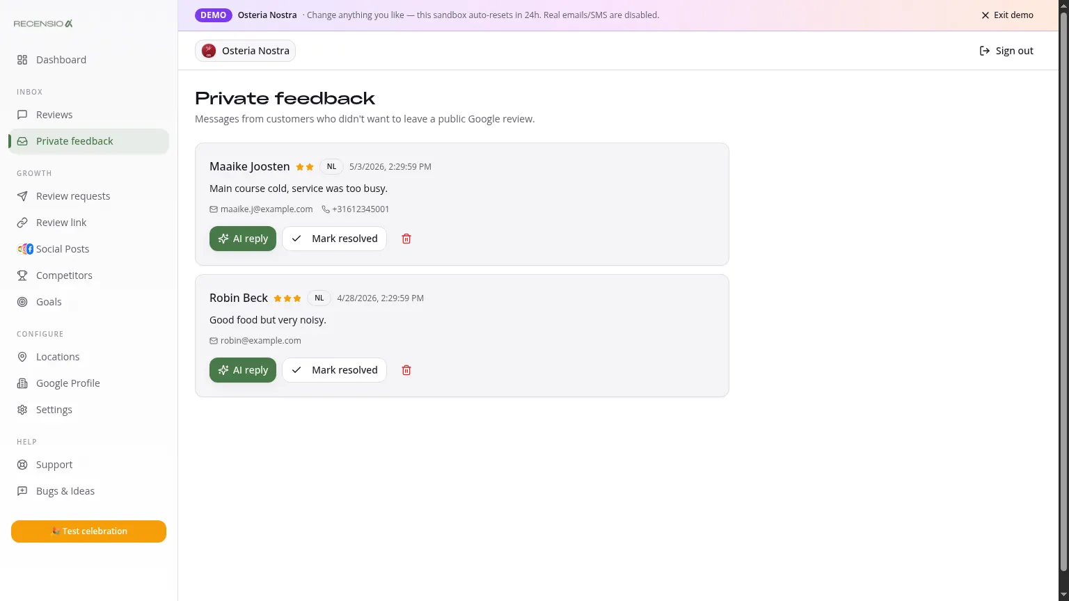 Private Feedback, a direct line alongside Google