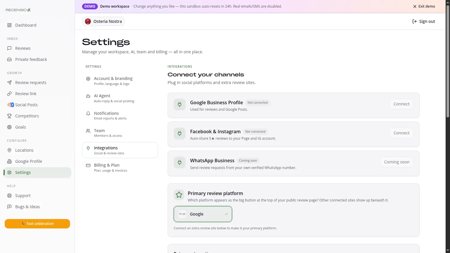 Integrations, connected platforms