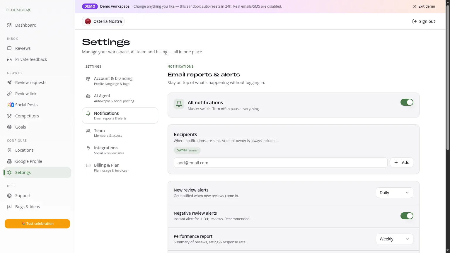 Notifications, what you receive by email