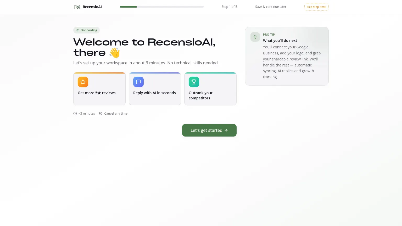 Onboarding, go live in 5 steps